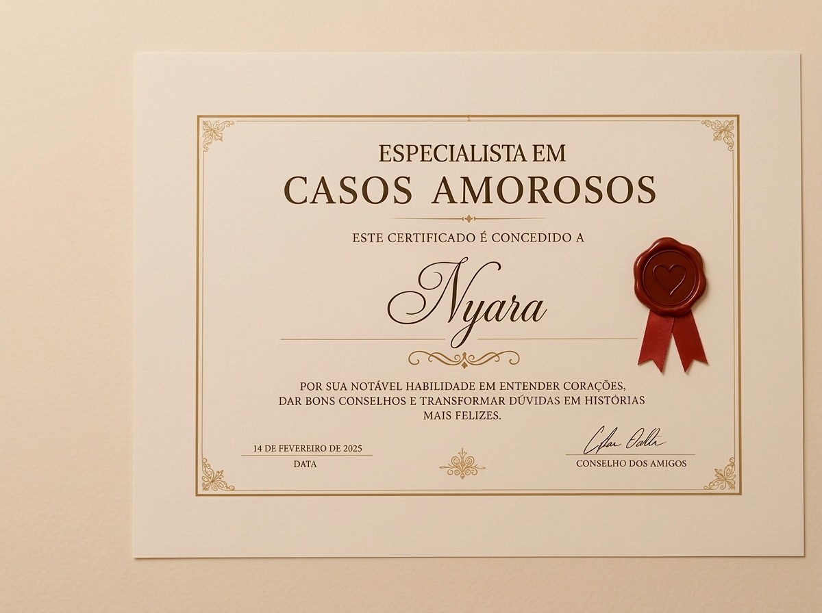 Certificado de Especialista em Casos Amorosos